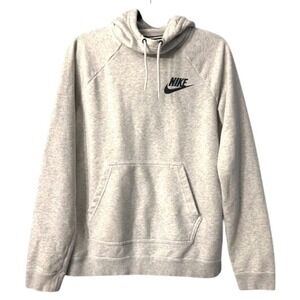 Nike Mens Pullover Hoodie Sweatshirt M Heather Gray Logo Athleisure